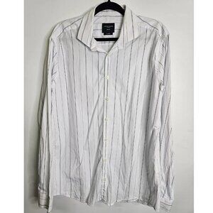 Grand Frank Stockholm Stripped Shirt Men XL Long Sleeve Button Down Slim Fit